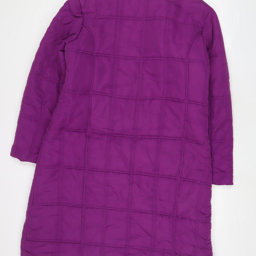 Cotton Traders Womens Purple Quilted Coat Size 14 Zip