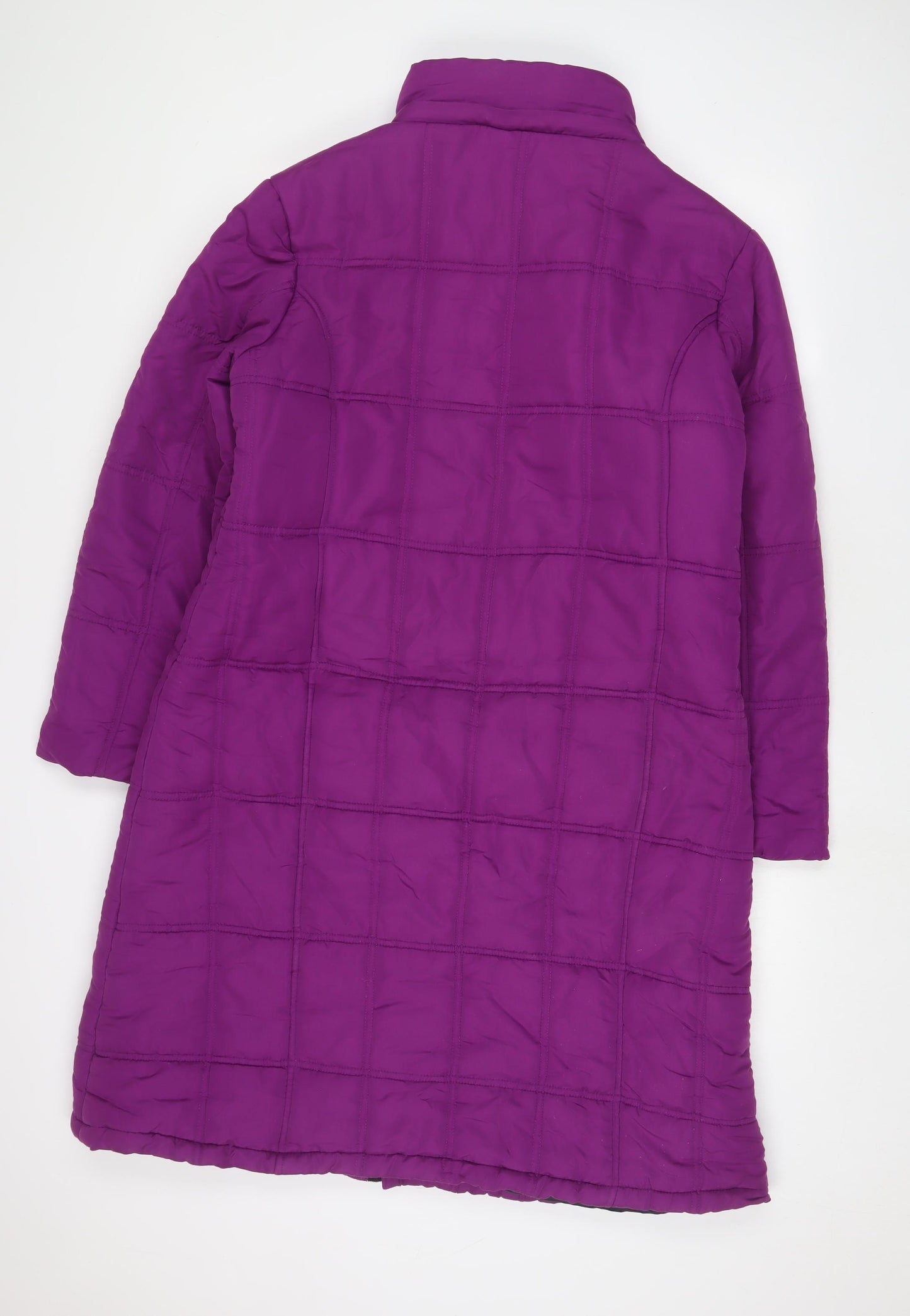 Cotton Traders Womens Purple Quilted Coat Size 14 Zip