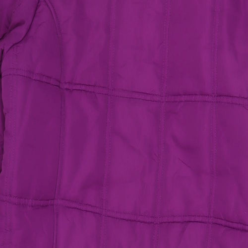 Cotton Traders Womens Purple Quilted Coat Size 14 Zip