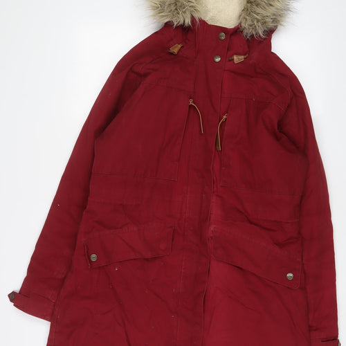 Trespass Womens Red Parka Coat Size 14 Zip