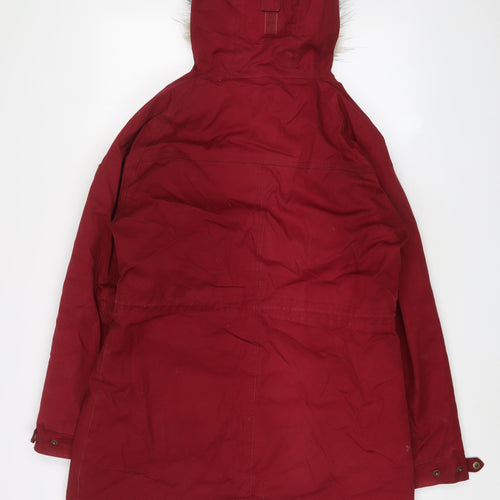 Trespass Womens Red Parka Coat Size 14 Zip