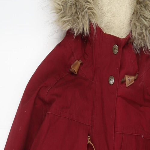 Trespass Womens Red Parka Coat Size 14 Zip