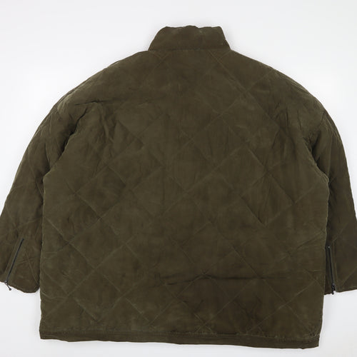 Olsen Mens Green Quilted Jacket Size L Zip