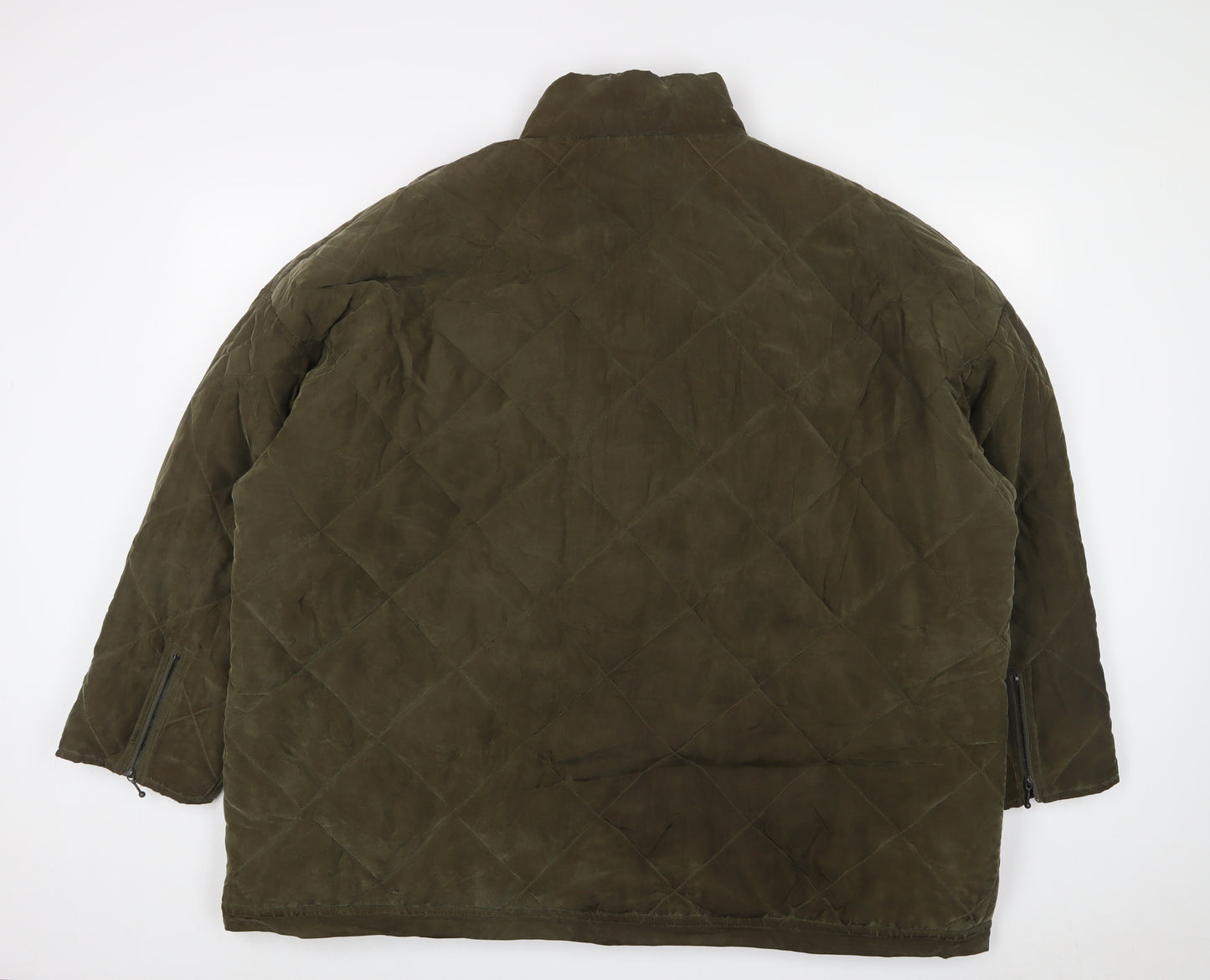 Olsen Mens Green Quilted Jacket Size L Zip