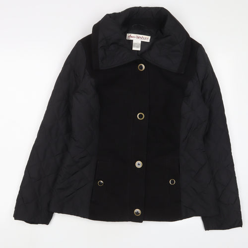 ANNE WEYBURN Womens Black Jacket Size 14 Zip