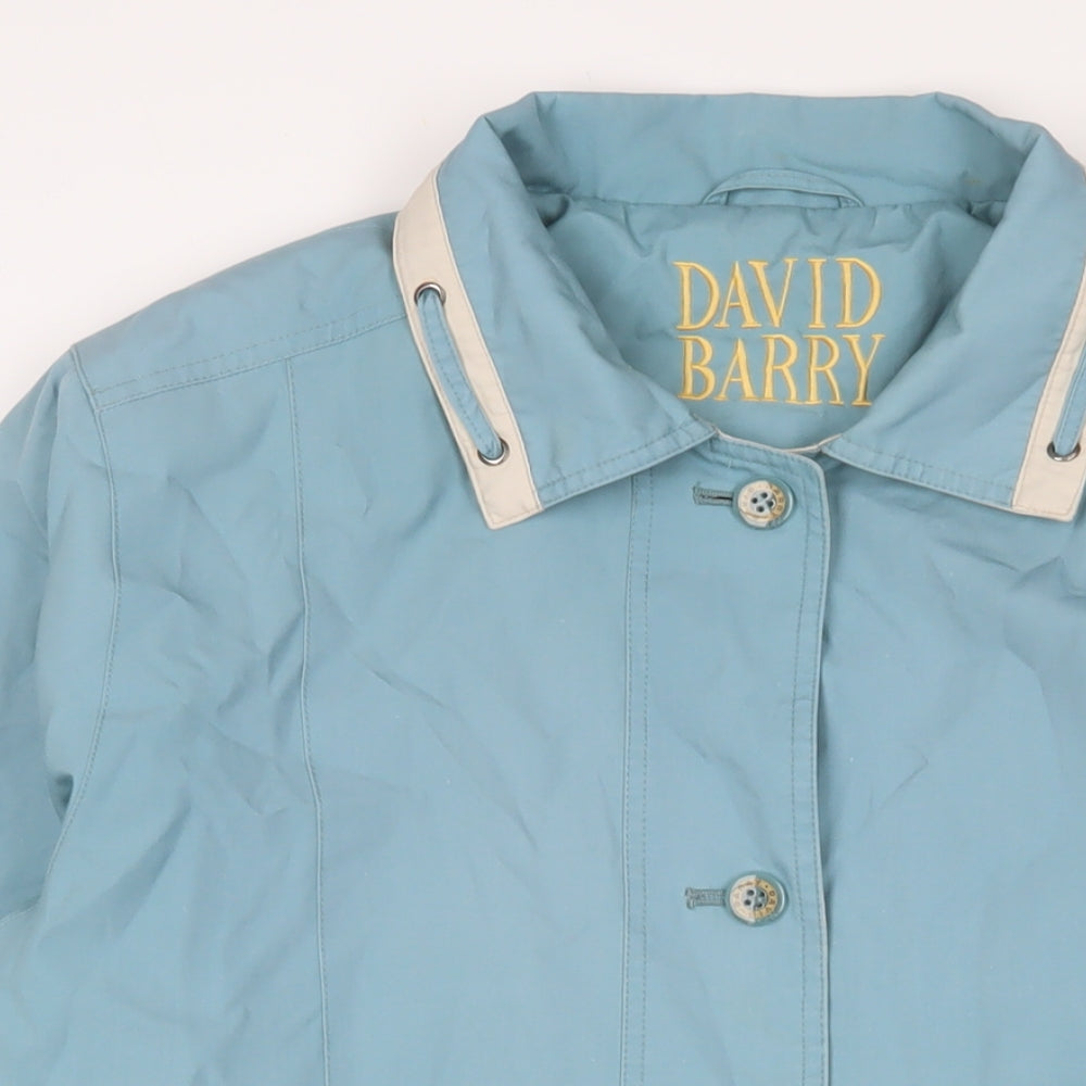 David Barry Womens Blue Jacket Size 16 Button