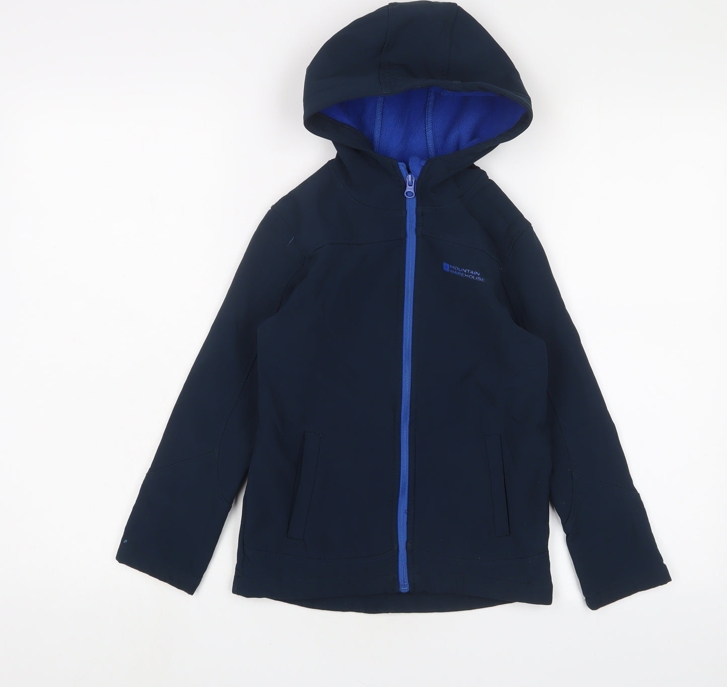 Mountain Warehouse Boys Blue Jacket Size 7-8 Years Zip - Logo