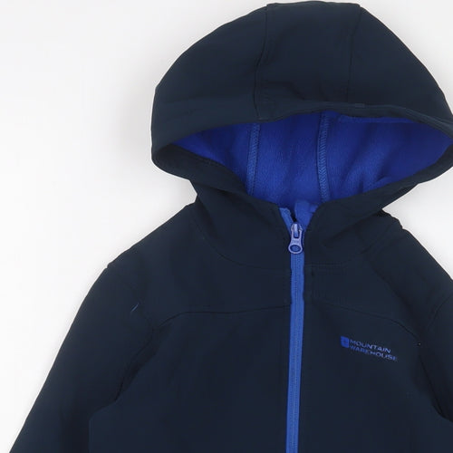 Mountain Warehouse Boys Blue Jacket Size 7-8 Years Zip - Logo