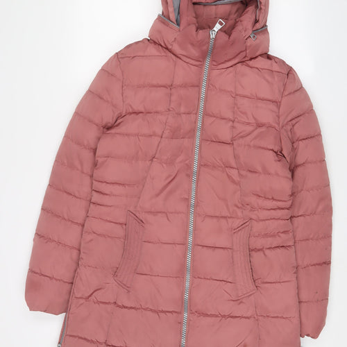 NEXT Womens Pink Quilted Coat Size 14 Zip