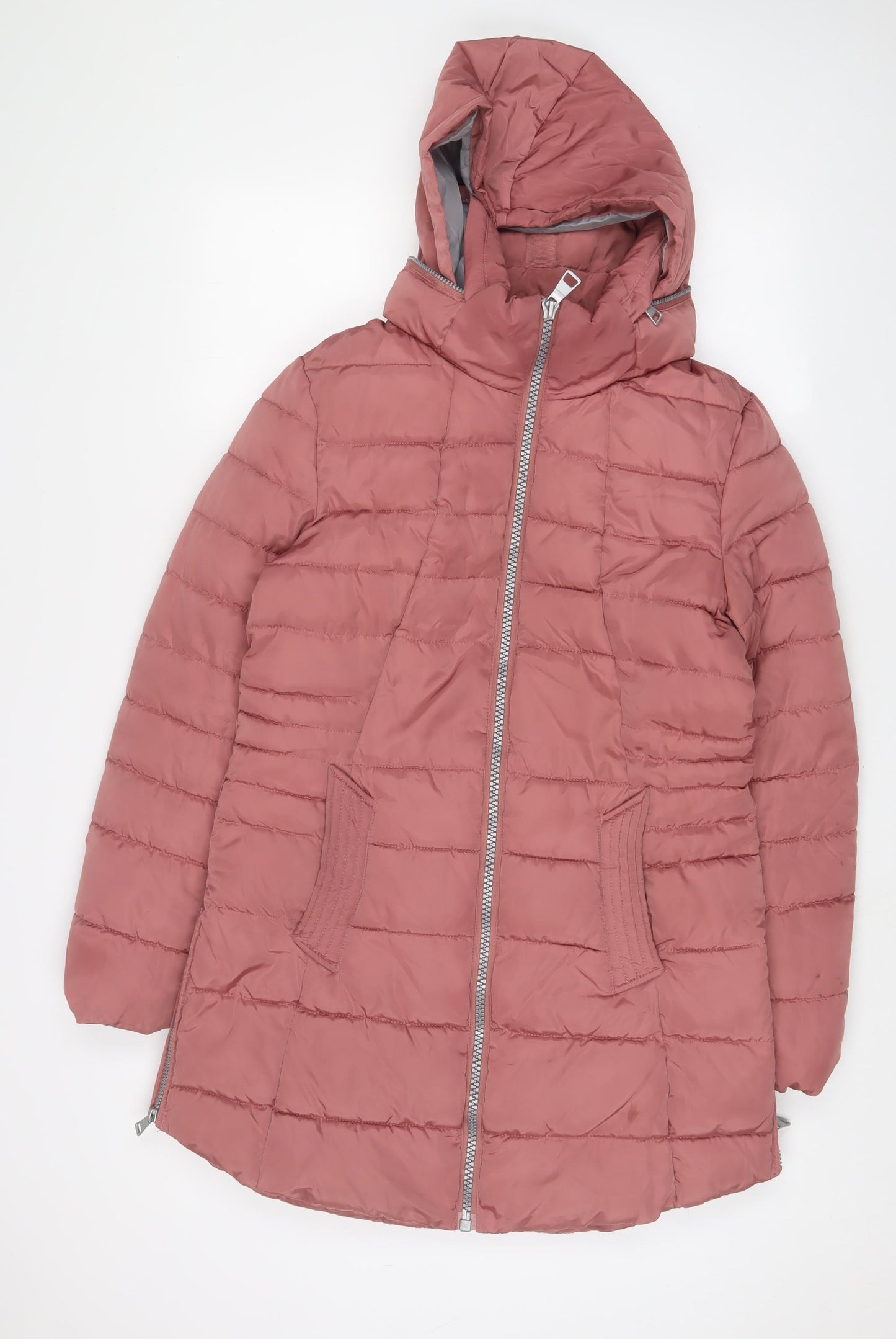 NEXT Womens Pink Quilted Coat Size 14 Zip