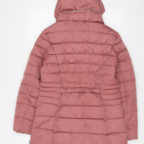 NEXT Womens Pink Quilted Coat Size 14 Zip