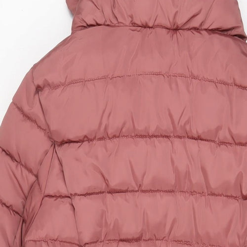 NEXT Womens Pink Quilted Coat Size 14 Zip