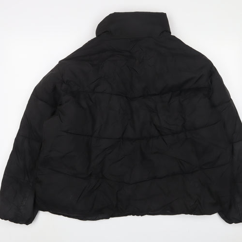 New Look Womens Black Quilted Coat Size 18 Zip