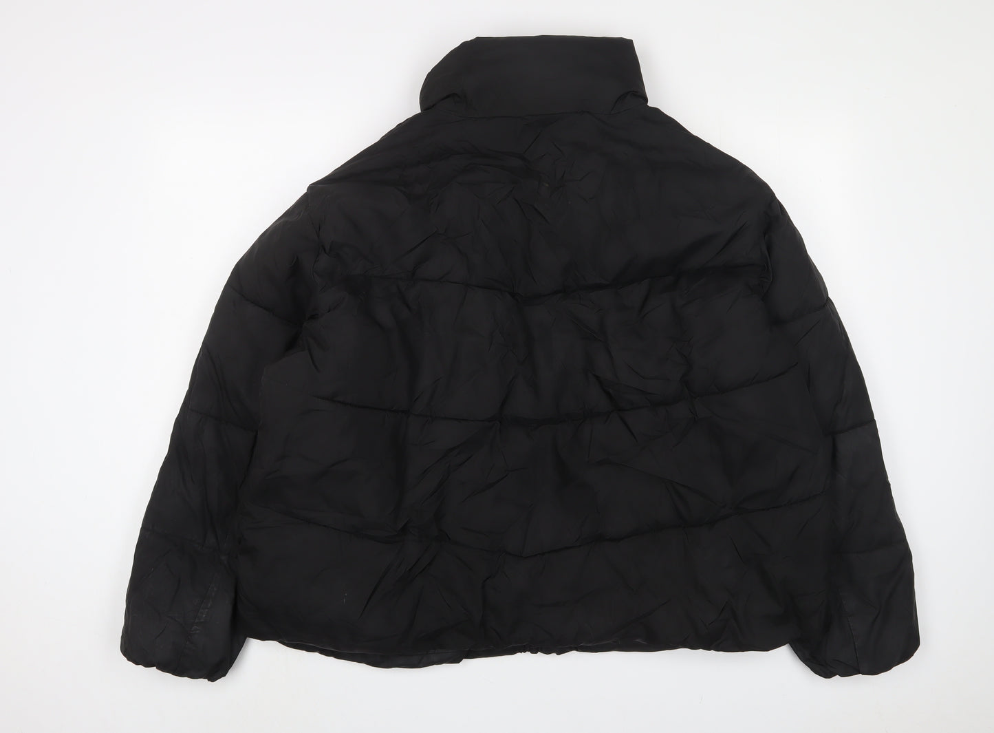 New Look Womens Black Quilted Coat Size 18 Zip