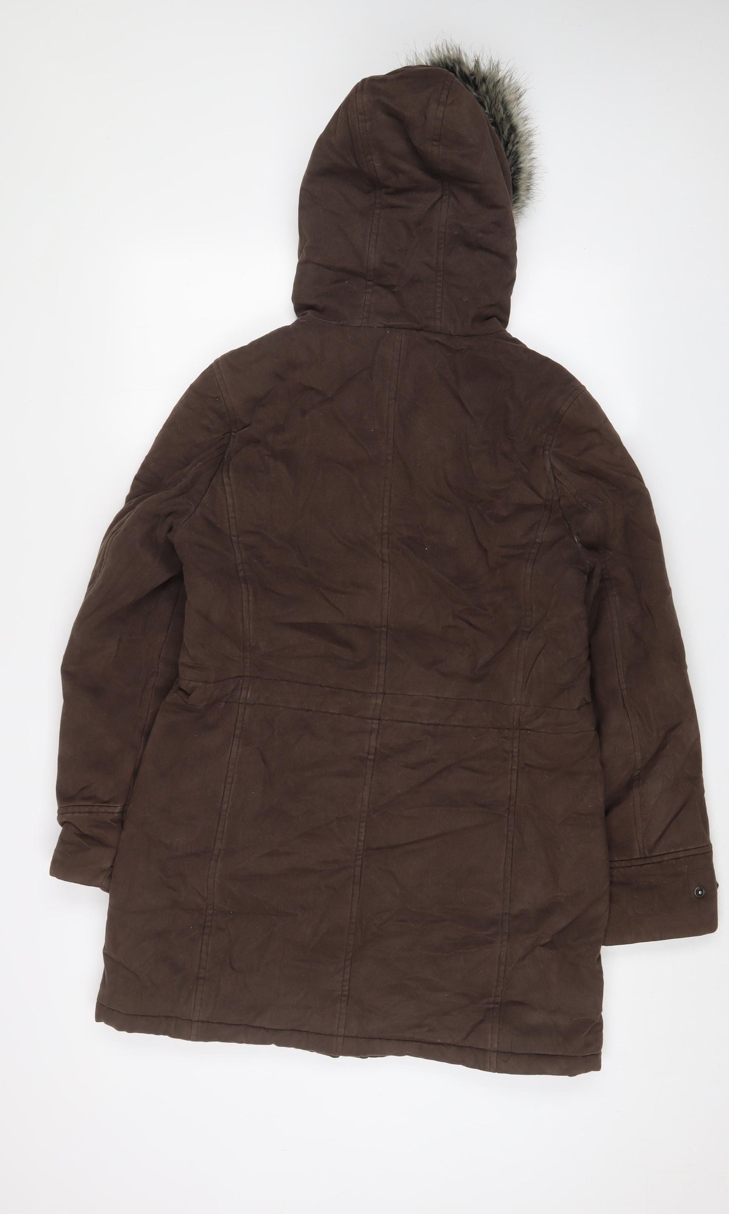 Maine Womens Brown Parka Coat Size 12 Zip