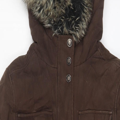 Maine Womens Brown Parka Coat Size 12 Zip