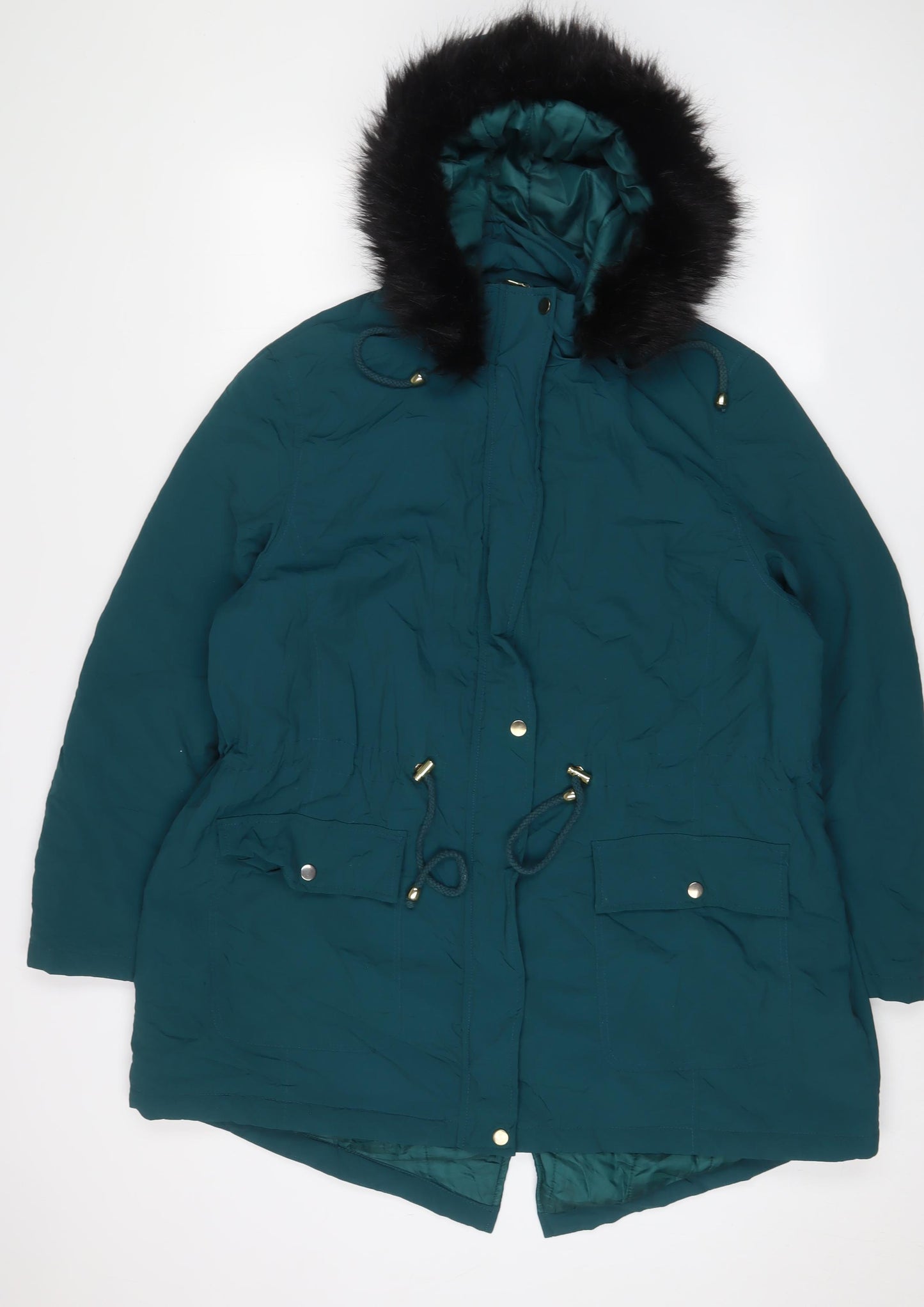 Anthology Womens Green Parka Coat Size 20 Zip