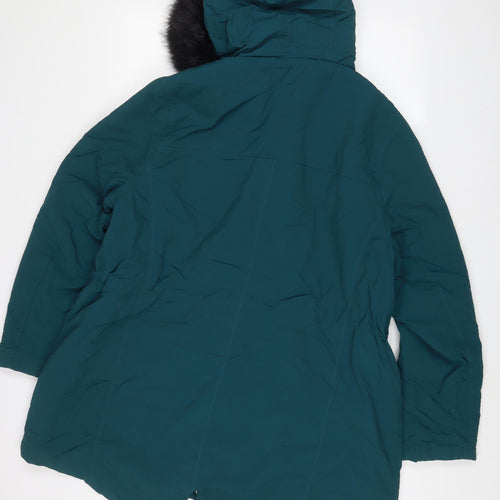 Anthology Womens Green Parka Coat Size 20 Zip