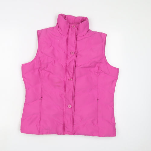 BETTY KAY Womens Pink Gilet Jacket Size S Zip