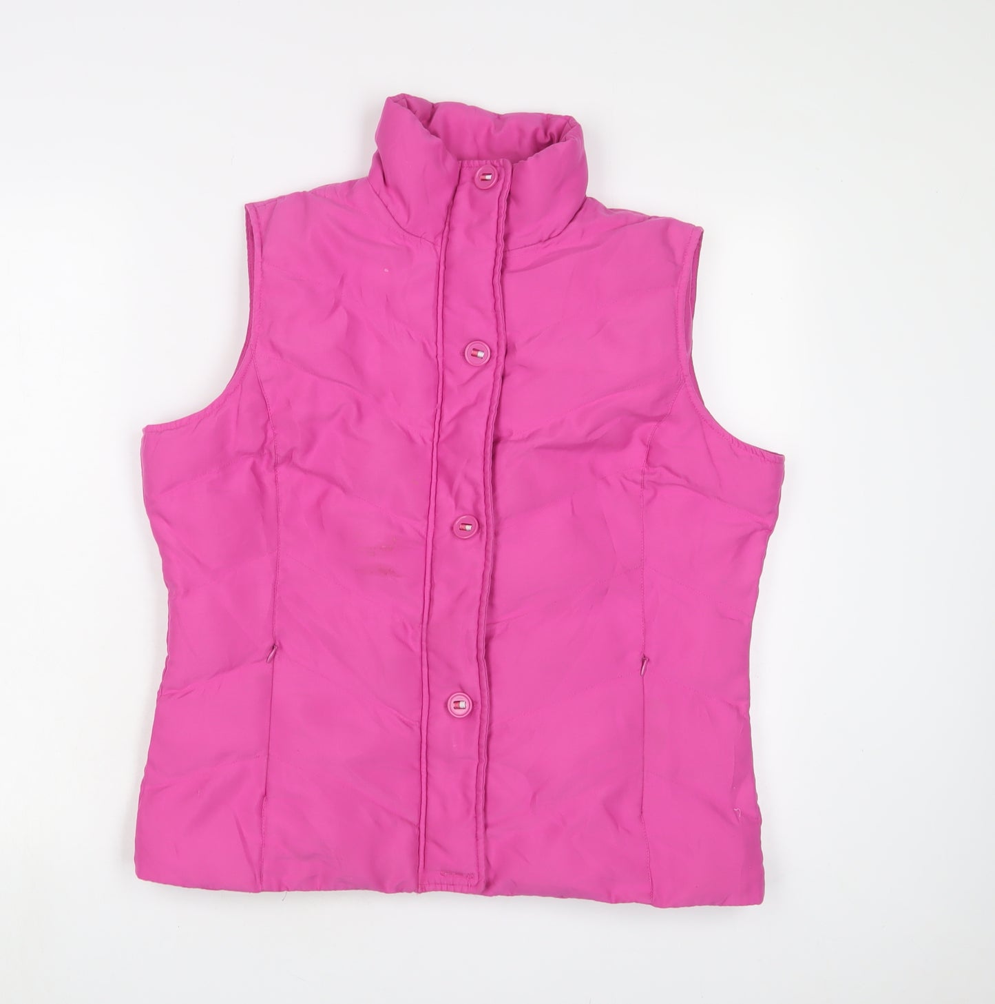 BETTY KAY Womens Pink Gilet Jacket Size S Zip