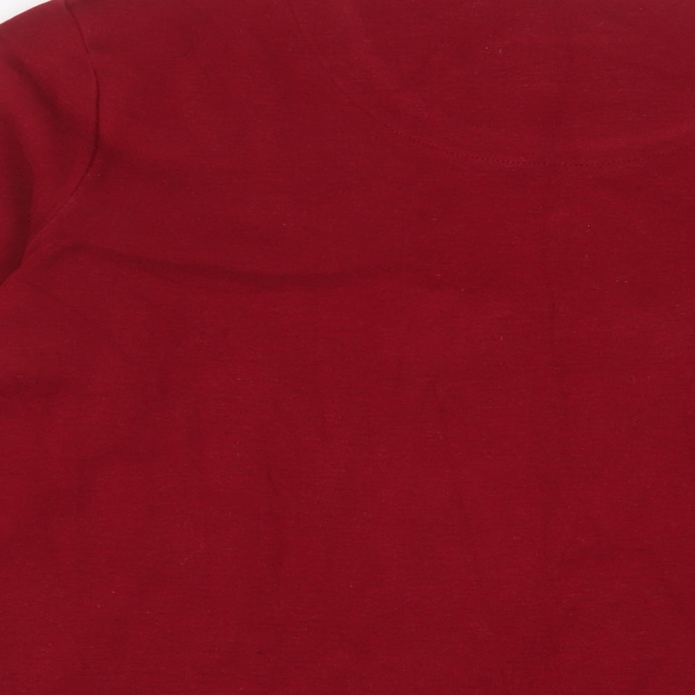 DASH Womens Red Cotton Basic T-Shirt Size 18 Crew Neck - Embroidered