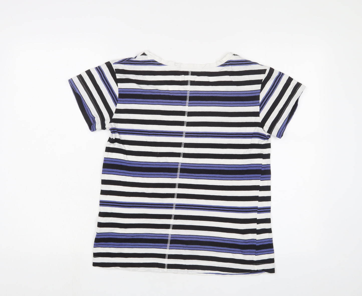 Linea Womens Multicoloured Striped Cotton Basic T-Shirt Size S Scoop Neck