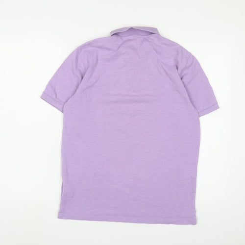 NEXT Mens Purple Cotton Polo Size S Collared Button