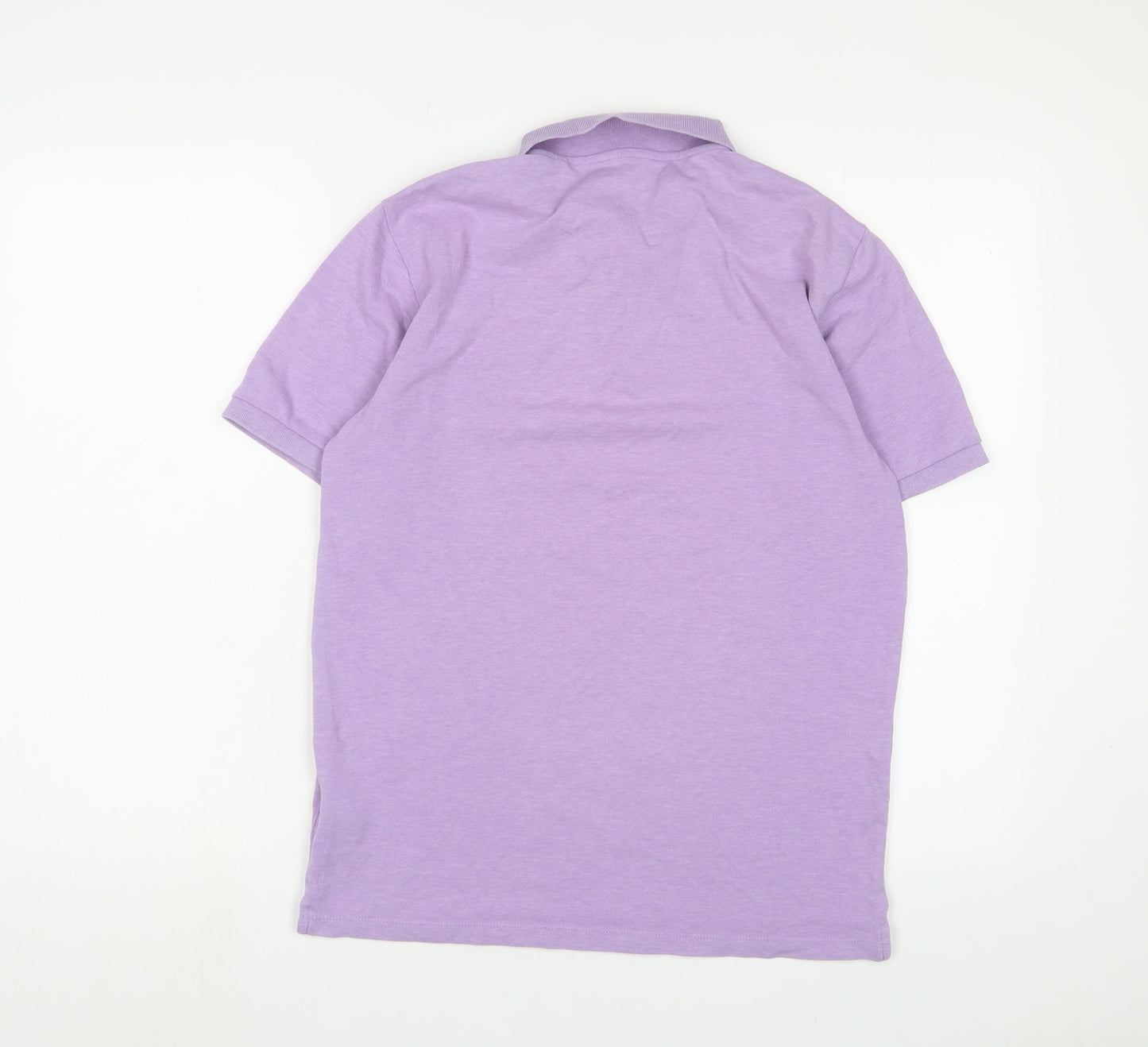 NEXT Mens Purple Cotton Polo Size S Collared Button