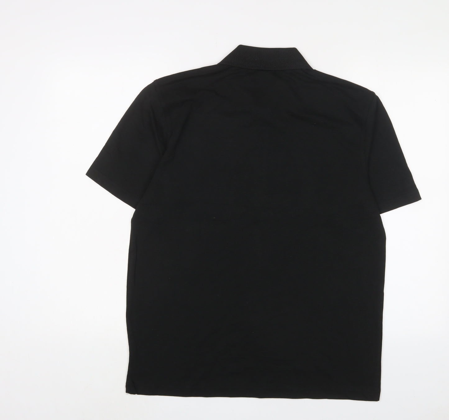 Uneek Mens Black Cotton Polo Size M Collared Button