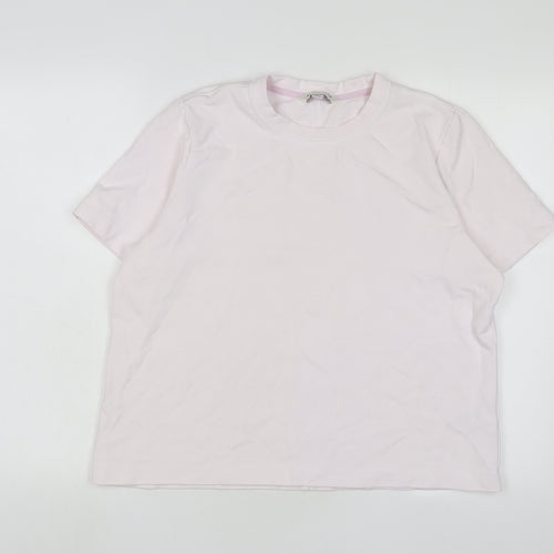 Autograph Womens Pink Cotton Basic T-Shirt Size 16 Crew Neck