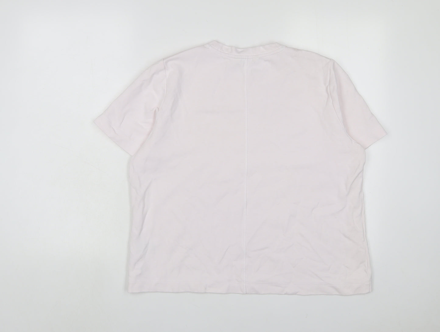 Autograph Womens Pink Cotton Basic T-Shirt Size 16 Crew Neck