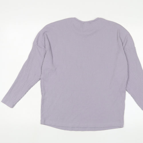 ASOS Womens Purple Polyester Basic T-Shirt Size 8 Crew Neck