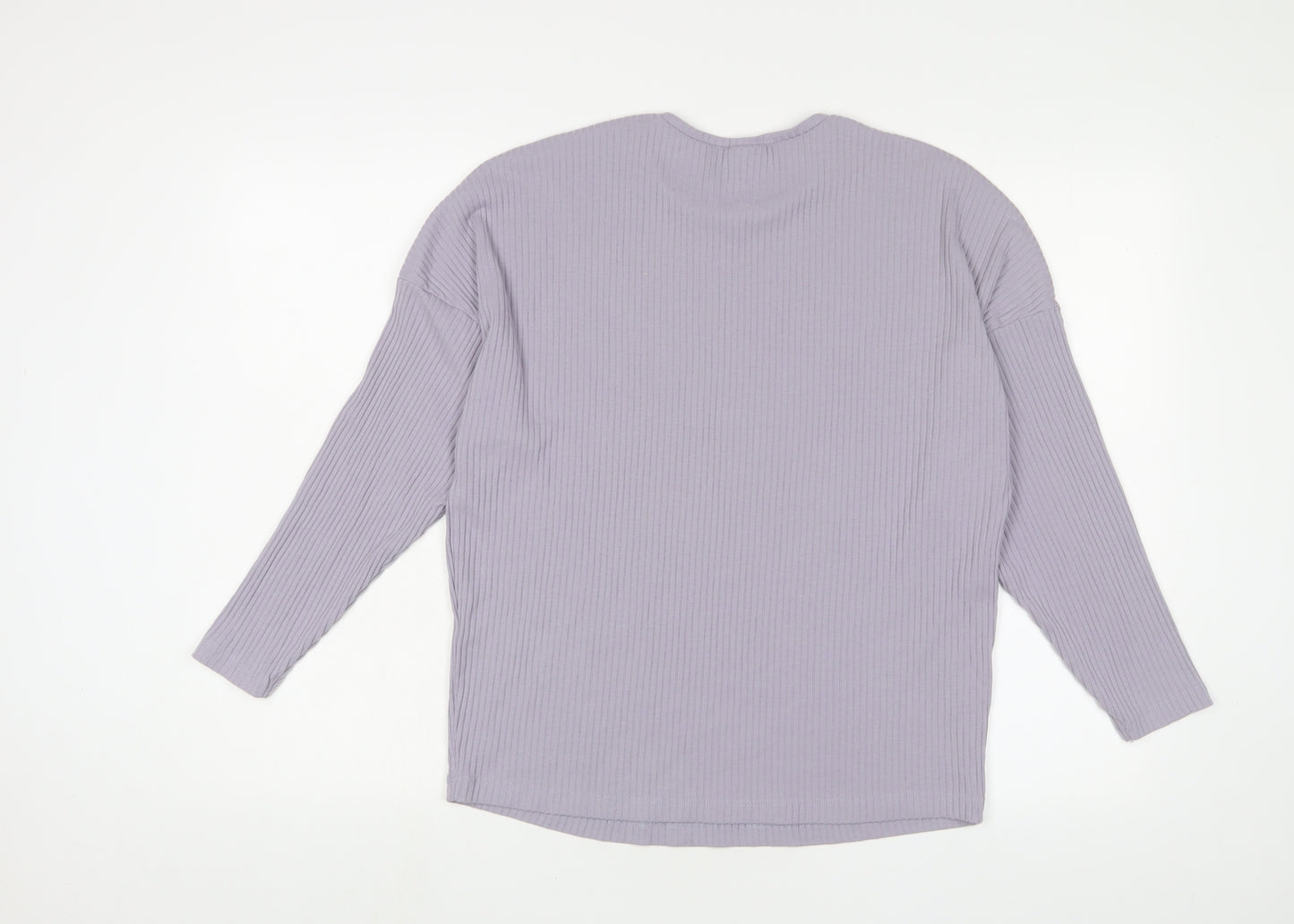 ASOS Womens Purple Polyester Basic T-Shirt Size 8 Crew Neck