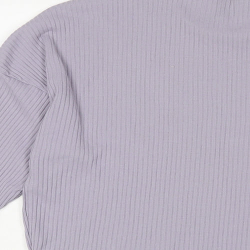 ASOS Womens Purple Polyester Basic T-Shirt Size 8 Crew Neck