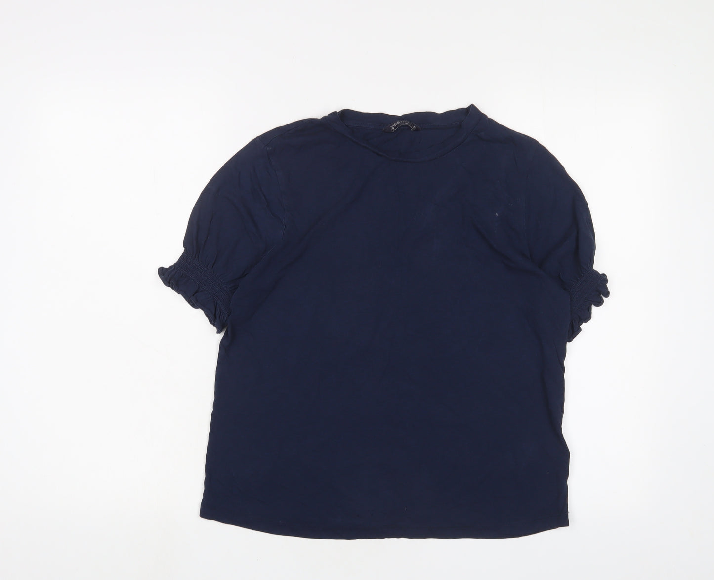 Marks and Spencer Womens Blue Cotton Basic T-Shirt Size 10 Crew Neck