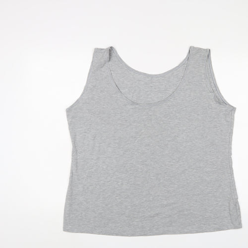 Marks and Spencer Womens Grey Modal Basic Tank Size 28 Scoop Neck