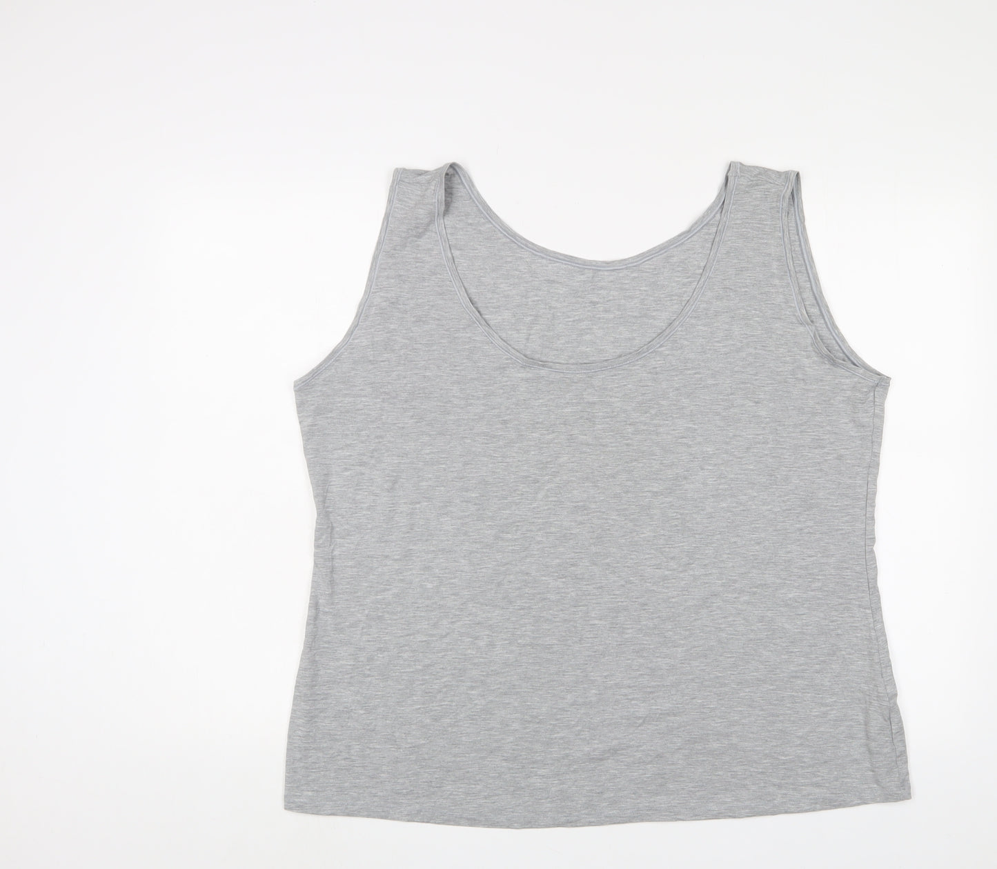 Marks and Spencer Womens Grey Modal Basic Tank Size 28 Scoop Neck