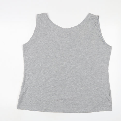 Marks and Spencer Womens Grey Modal Basic Tank Size 28 Scoop Neck