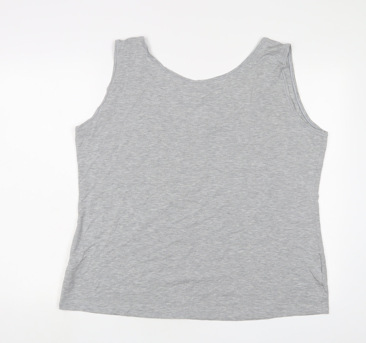 Marks and Spencer Womens Grey Modal Basic Tank Size 28 Scoop Neck