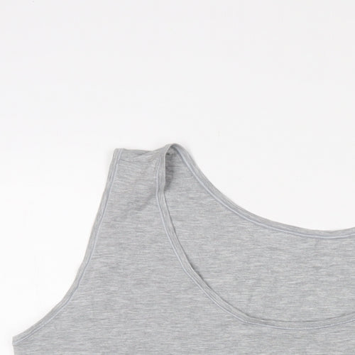 Marks and Spencer Womens Grey Modal Basic Tank Size 28 Scoop Neck