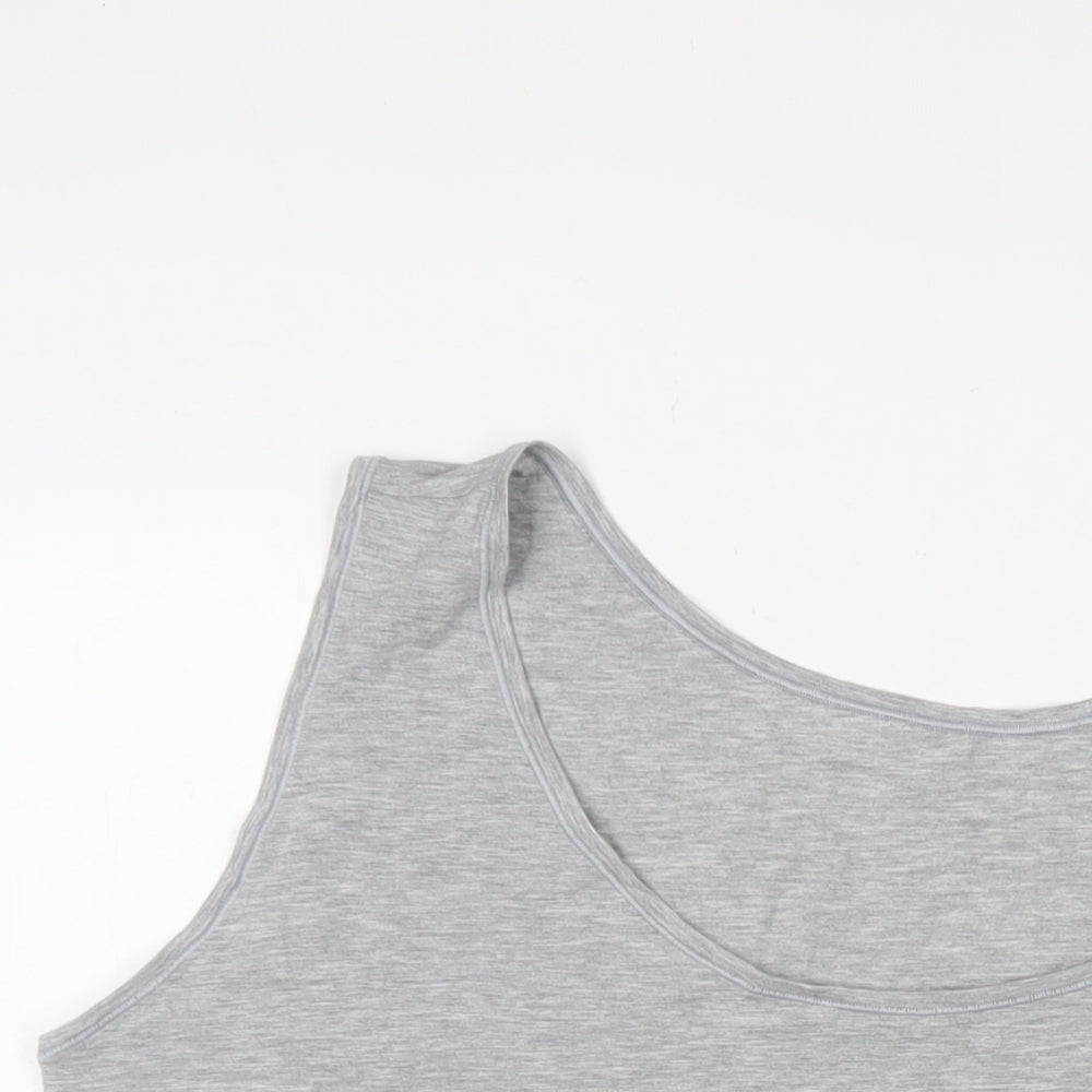 Marks and Spencer Womens Grey Modal Basic Tank Size 28 Scoop Neck