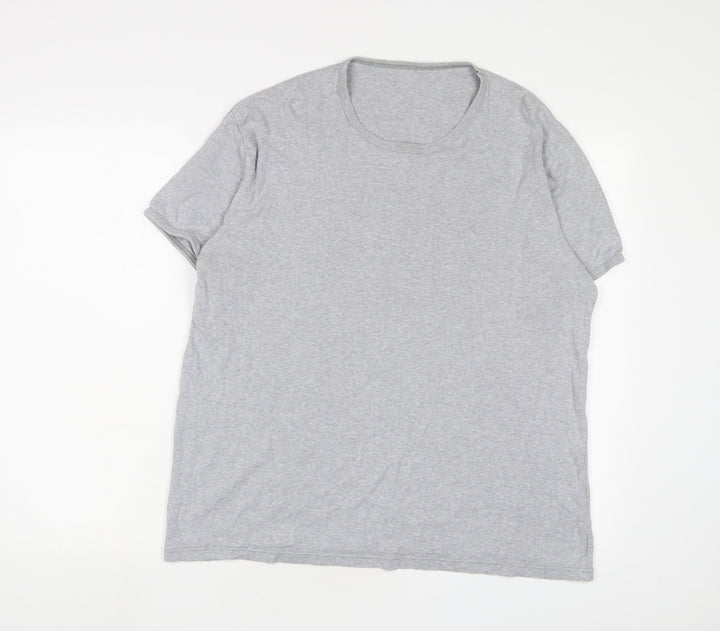 Marks and Spencer Mens Grey Cotton T-Shirt Size M Crew Neck