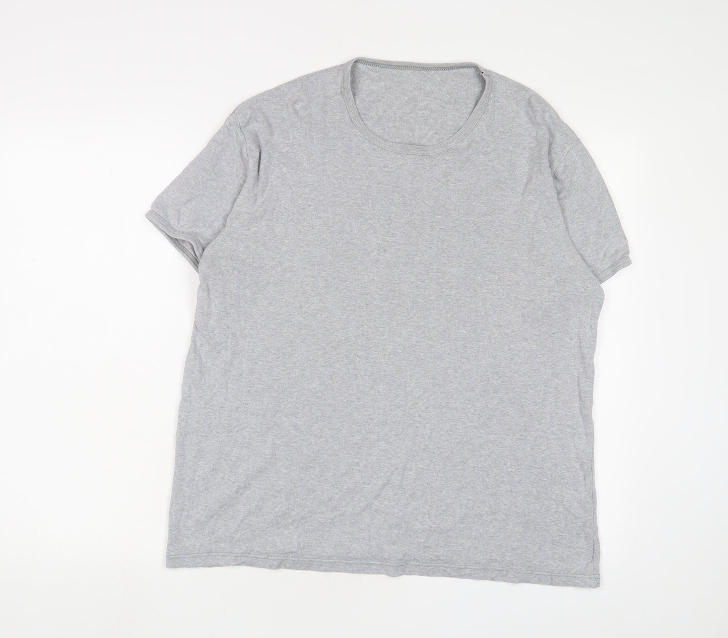 Marks and Spencer Mens Grey Cotton T-Shirt Size M Crew Neck