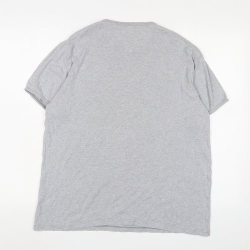 Marks and Spencer Mens Grey Cotton T-Shirt Size M Crew Neck