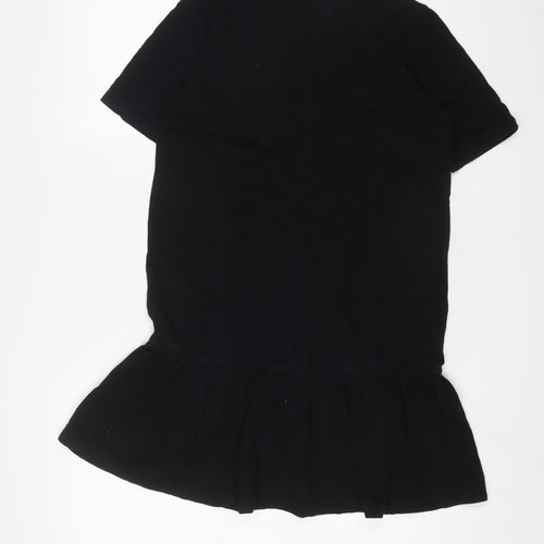 ASOS Womens Black Cotton T-Shirt Dress Size 6 Crew Neck Pullover