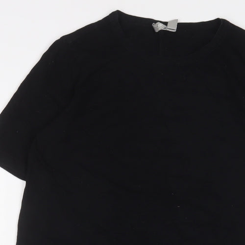 ASOS Womens Black Cotton T-Shirt Dress Size 6 Crew Neck Pullover