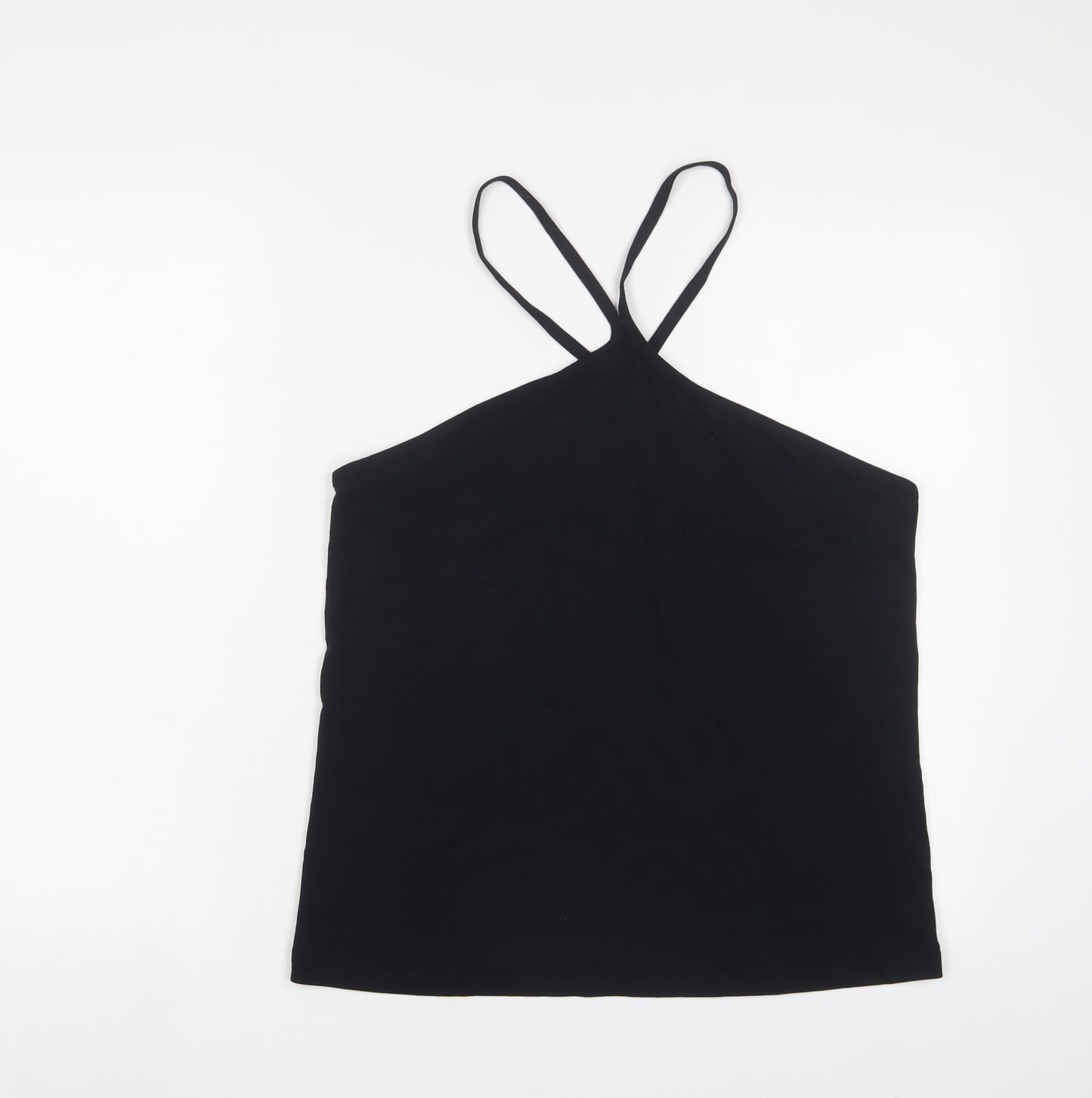 Marks and Spencer Womens Black Cotton Basic Tank Size 18 Halter