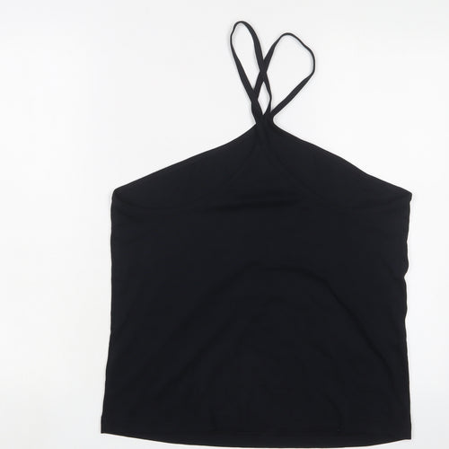 Marks and Spencer Womens Black Cotton Basic Tank Size 18 Halter