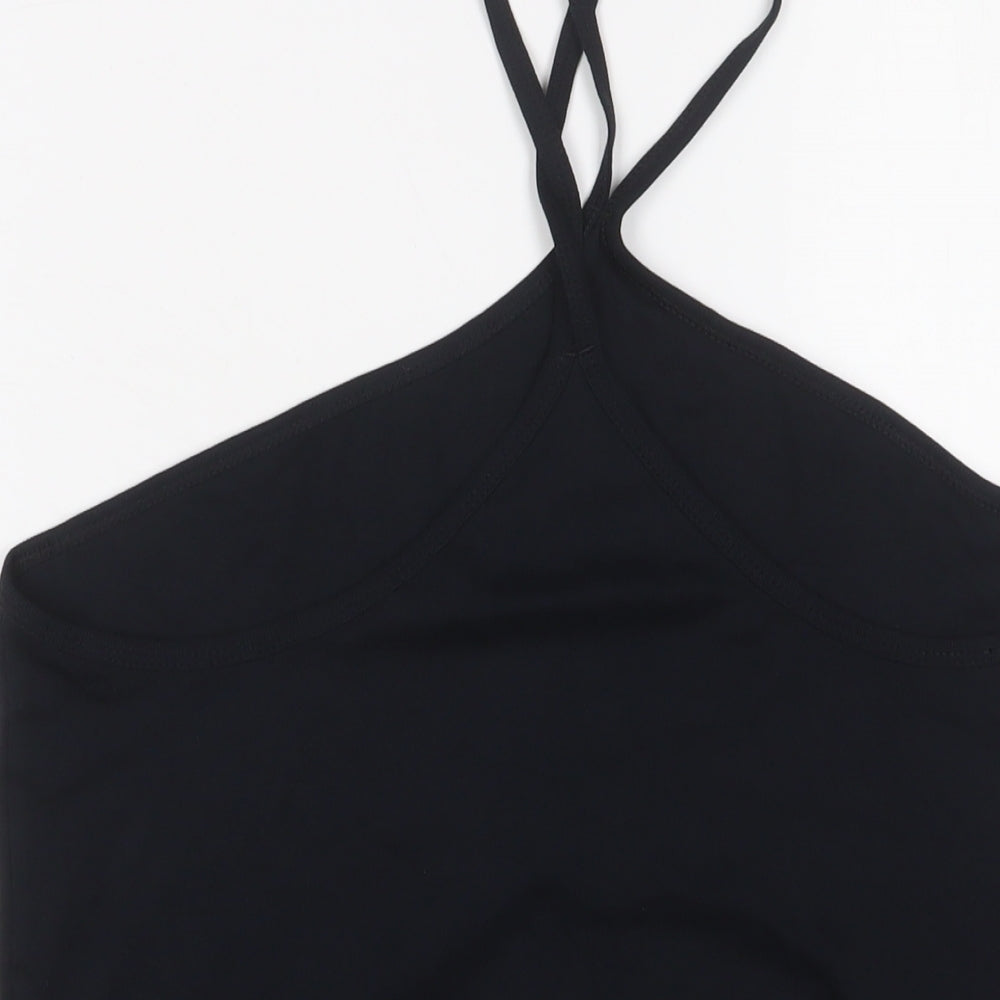 Marks and Spencer Womens Black Cotton Basic Tank Size 18 Halter