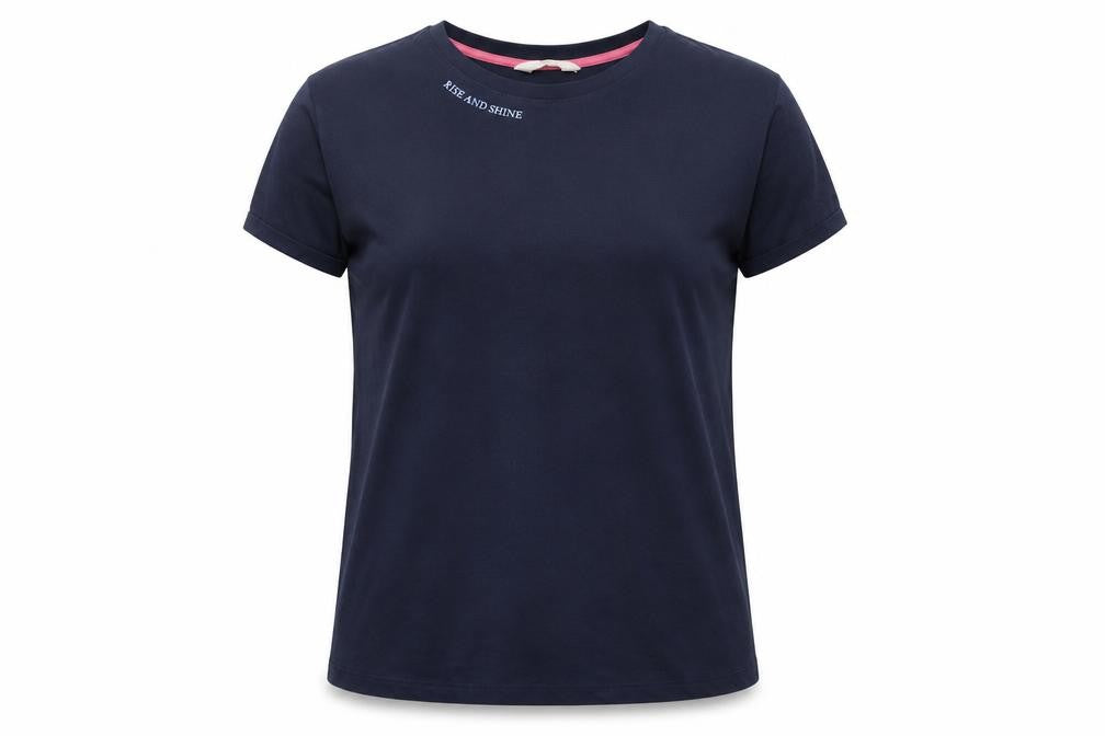 Marks and Spencer Womens Blue Solid Cotton Top Pyjama Top Size M - Rise and shine